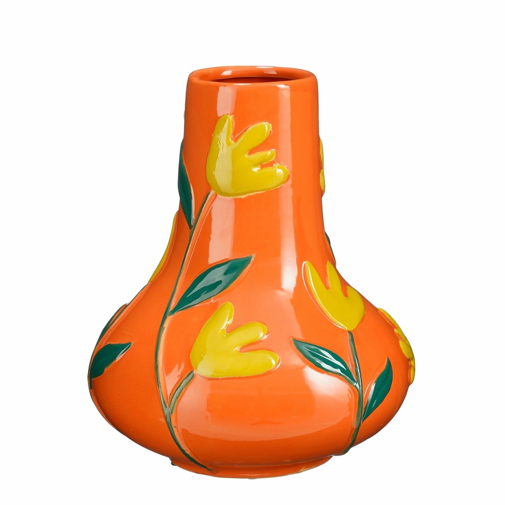 Mica decorations ava vase - h30 x ø25 cm - céramique - orange