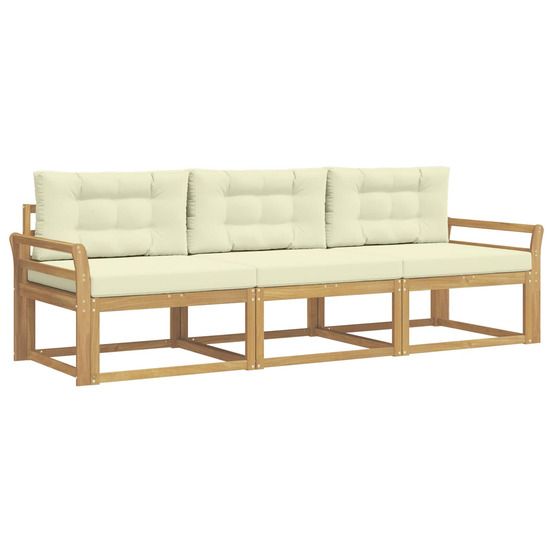Ensemble de canapés d'extérieur 3 pc blanc et crème polyester