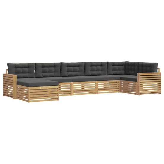 Ensemble de canapés d'extérieur 7 pc blanc et anthracite
