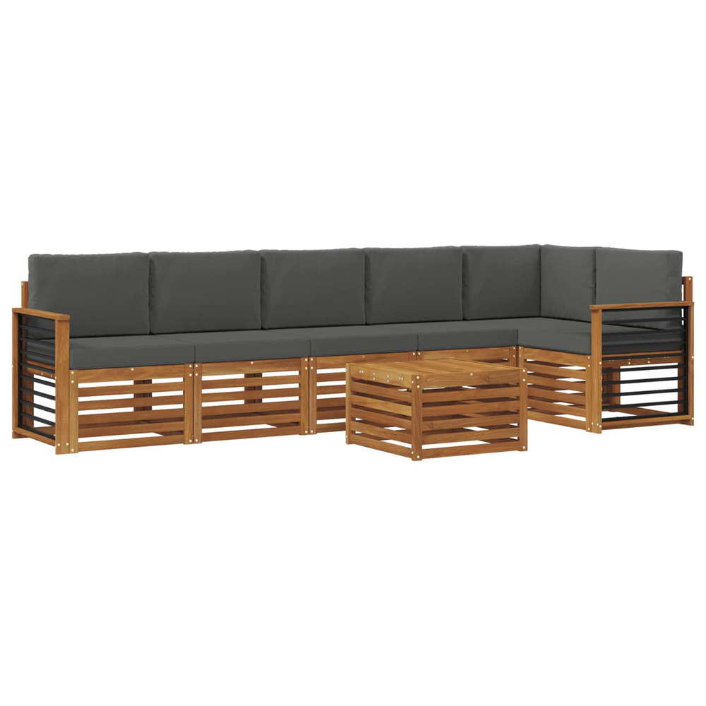 Ensembles de canapés avec coussin 7 pcs naturel et anthracite