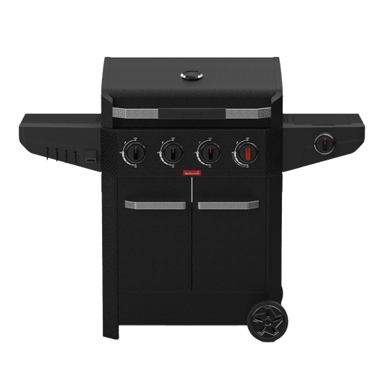 Barbecue à gaz luca 412 + réchaud latéral - noir