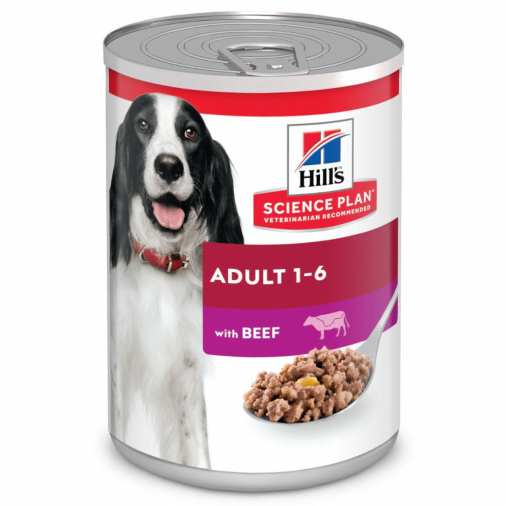 Patee chien science plan adulte boeuf (boite) - hill's 12*370 g