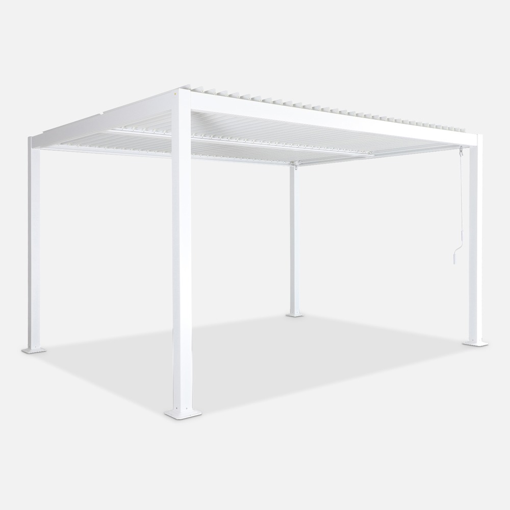 Pergola bioclimatique aluminium et acier lames orientables 4x3m palace