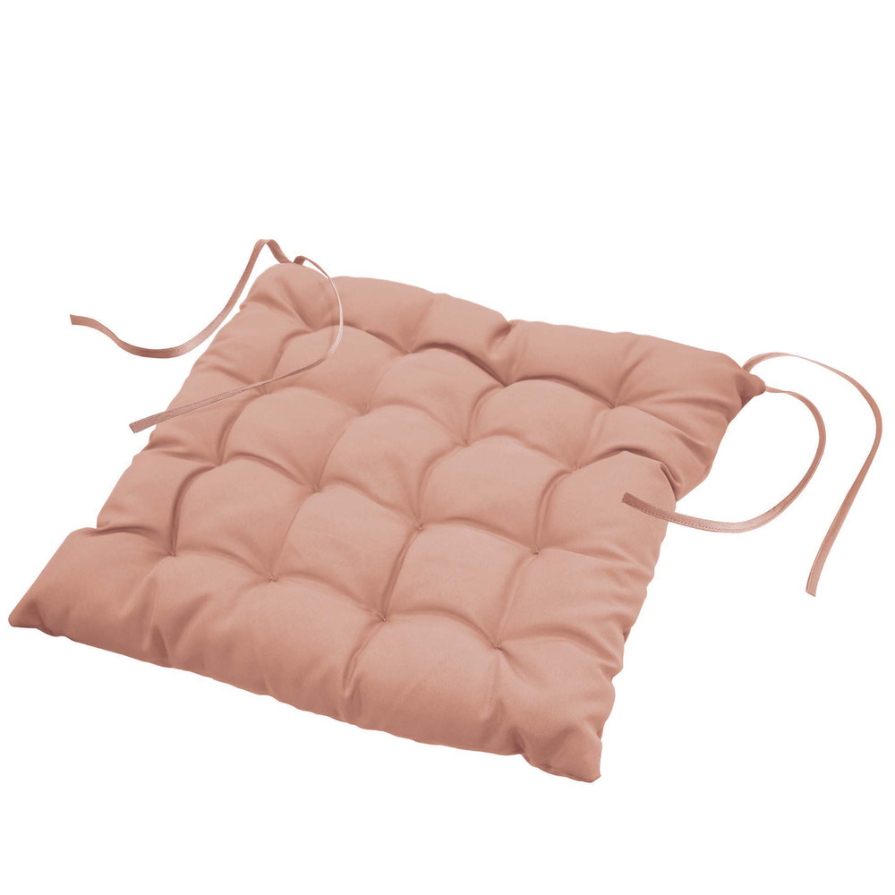 Coussin de chaise assise matelassé 40 x 40 cm rose poudre