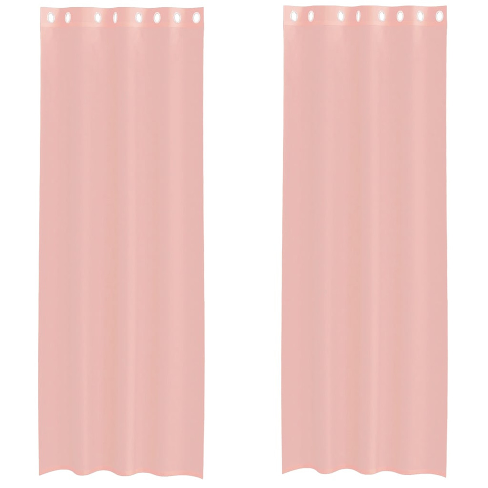 Rideaux en voile avec œillets 2 pcs rose 140x260 cm