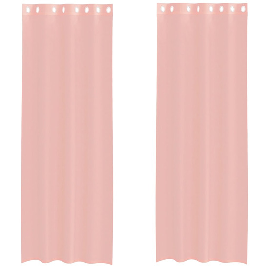 Rideaux en voile avec œillets 2 pcs rose 140x260 cm