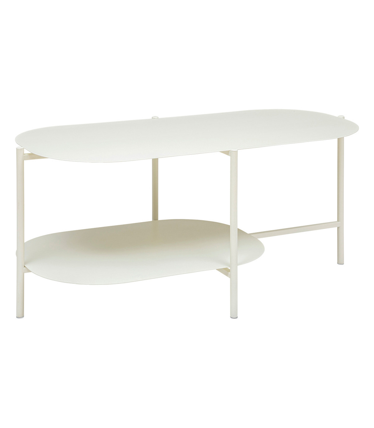 Table basse en métal blanc ivoire 100 x 50 cm