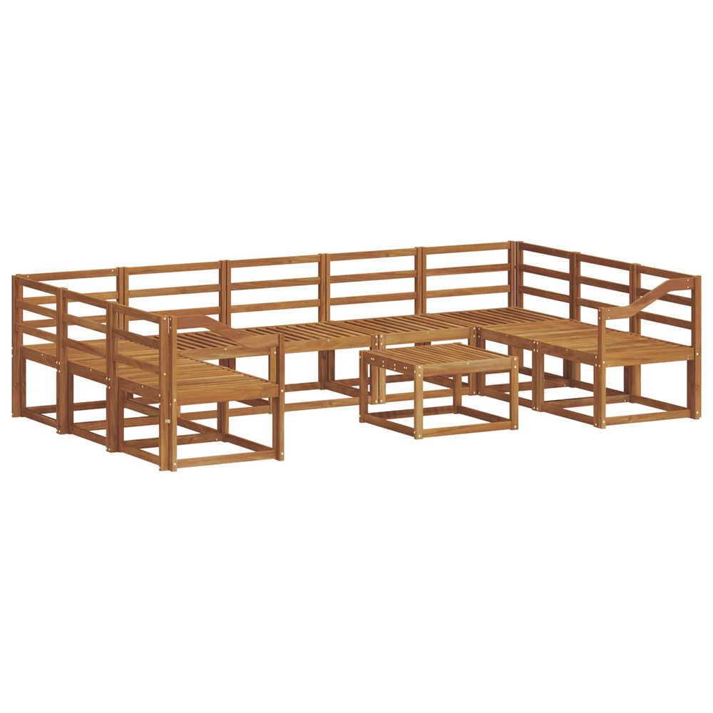 Ensemble de canapés d'extérieur 10 pcs naturel