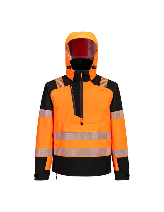 Veste imperméable à capuche haute visibilité pw3 (3l) - taille xl - orange/noir - portwest