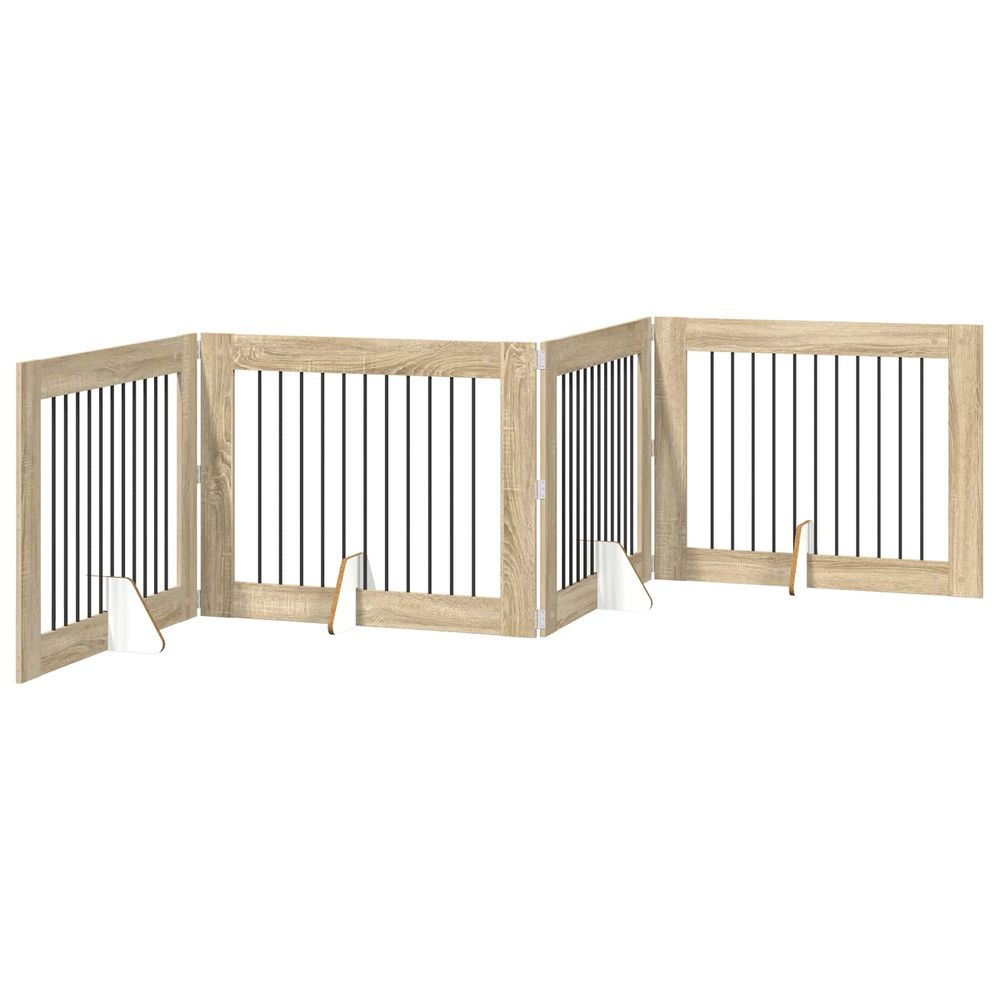 Porte de chien pliable avec supports 4 pc chêne sonoma 401 cm