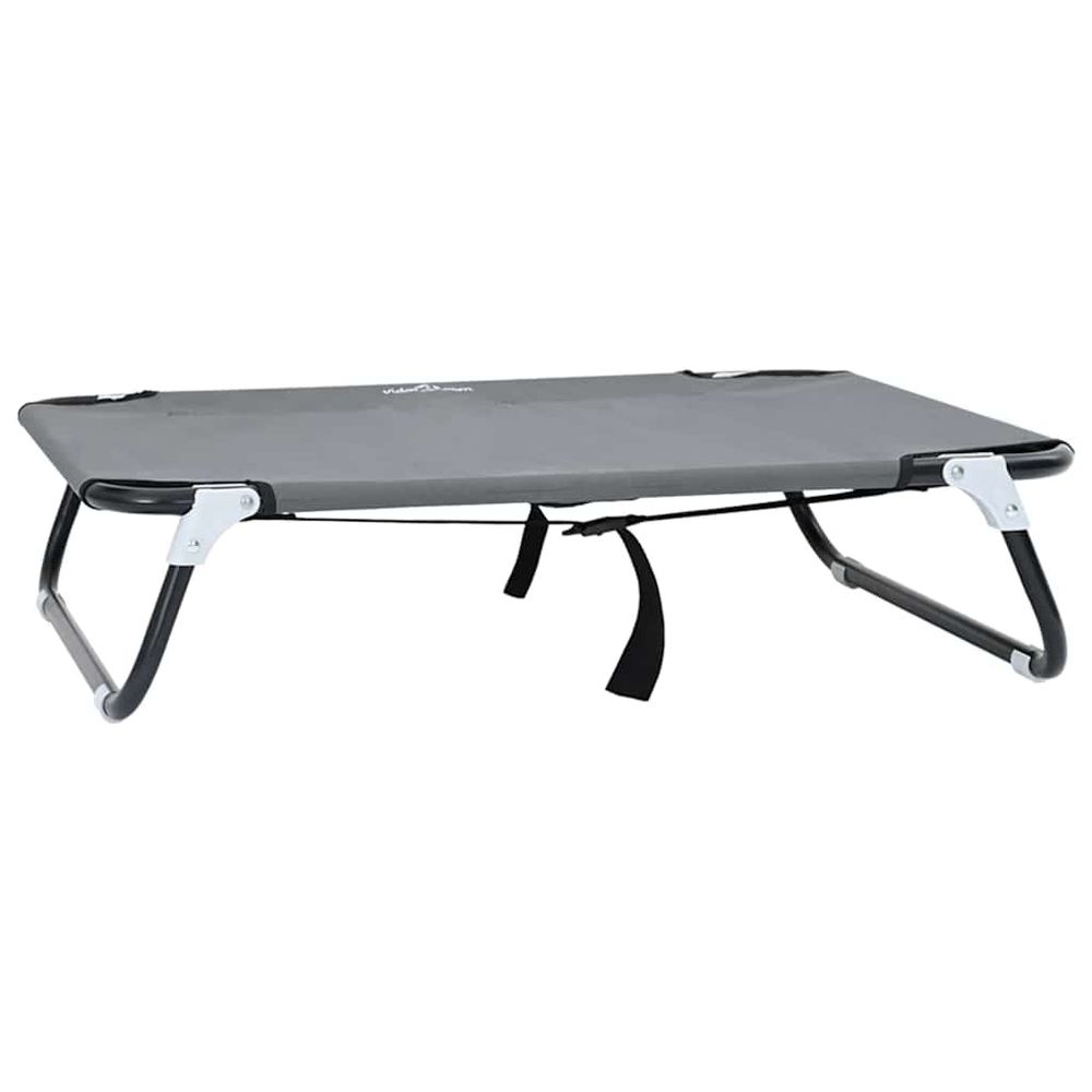 Lit pour chien 80 x 55 x 18 cm acier gris clair