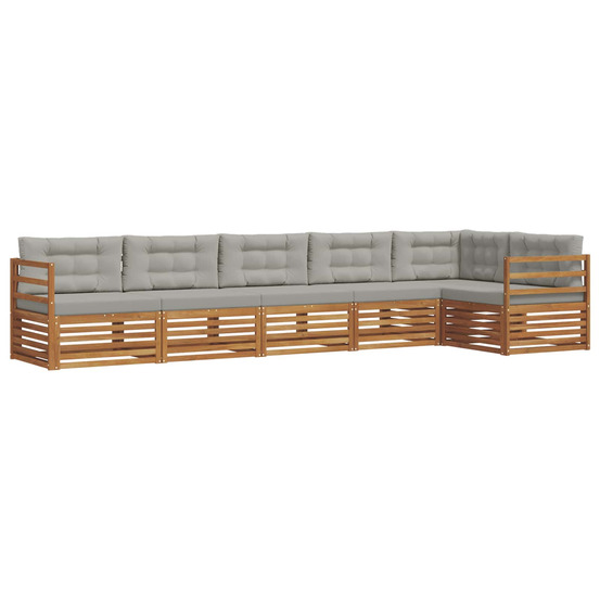 Ensemble de canapés d'extérieur 6 pcs gris naturel et clair