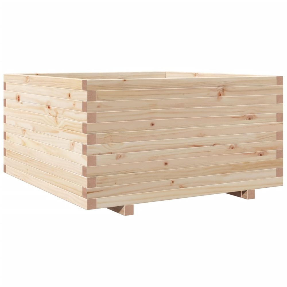 Jardinière bac lit surélevé plantes fleurs terrasse jardin 90 x 90 x 49,5 cm bois de pin massif marron