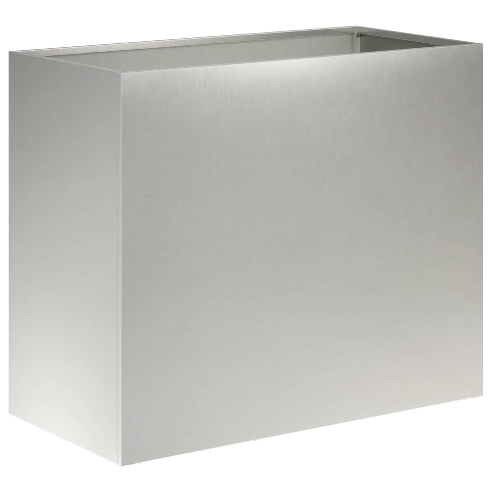 Cache-pot de jardin argenté 60 x 30 x 50 cm acier inoxydable