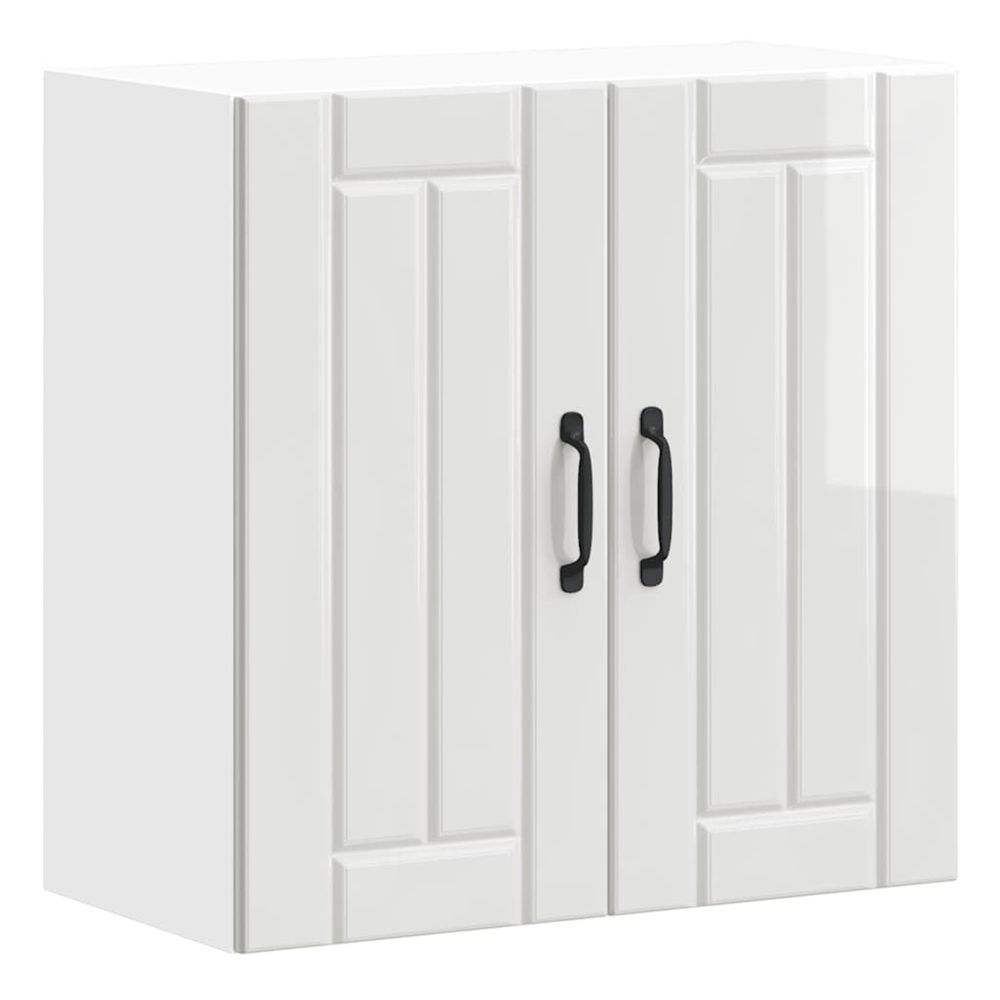 Armoire murale de cuisine lucca blanc brillant bois ingénierie