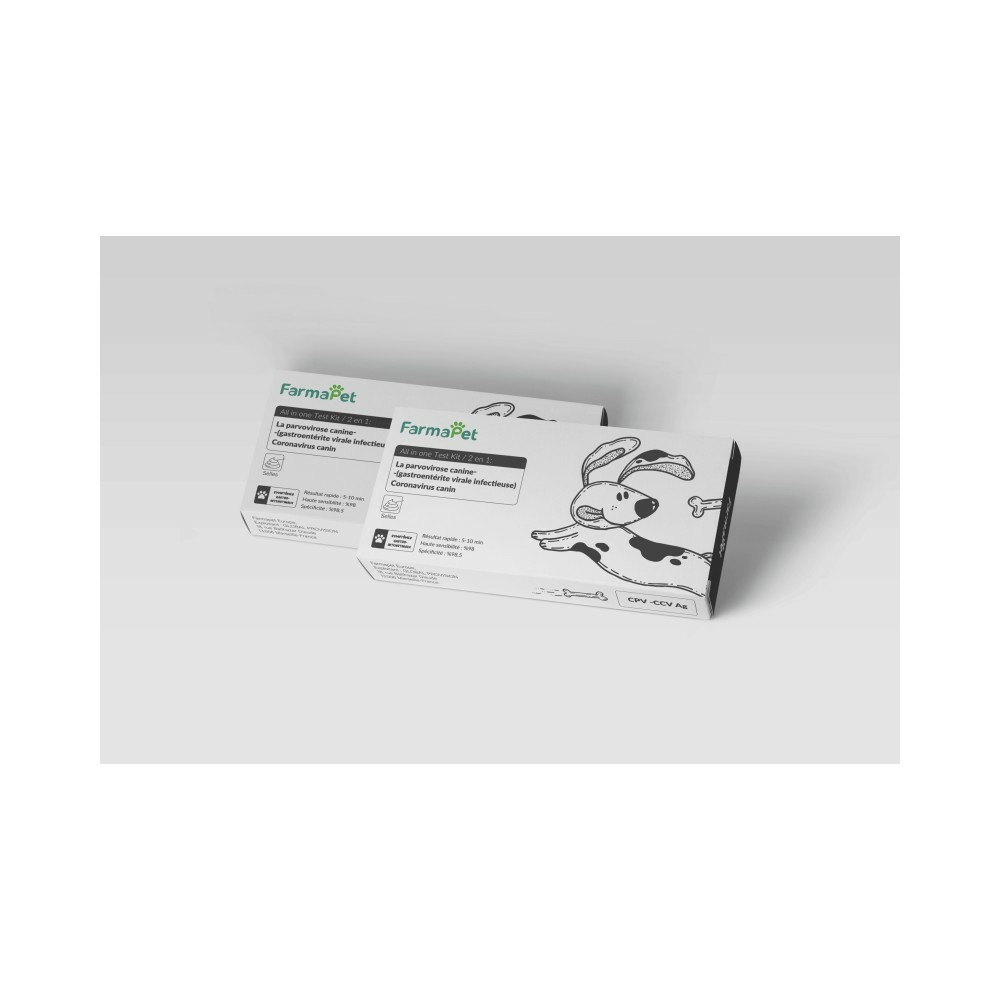 Test rapide 3 en 1 détection maladie respiratoires du chien - farmapet 1 test