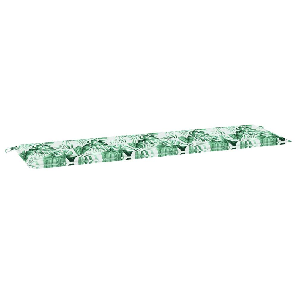 Coussin de banc tissu oxford motif feuille 180 x 50 x 3 cm