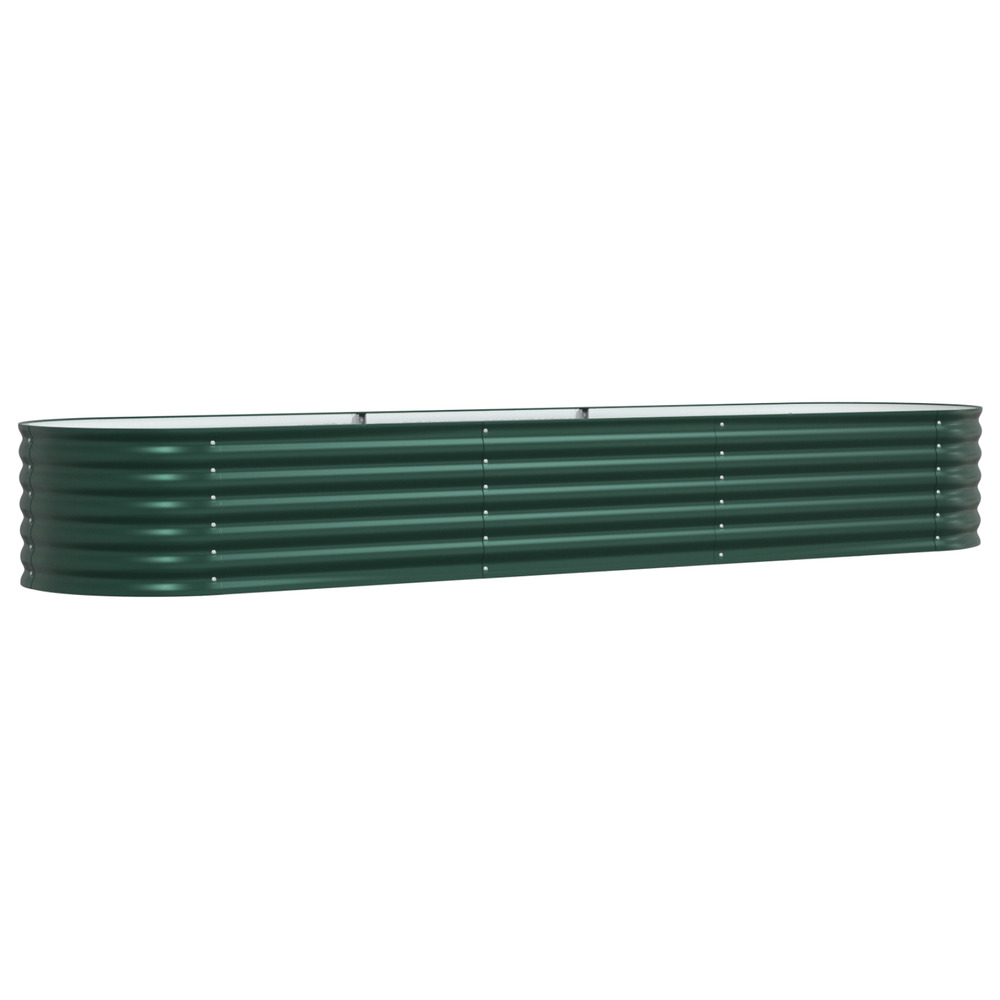 Bac surélevé jardin vert 320x80x44 cm acier galva