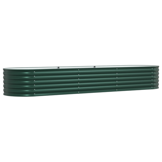 Bac surélevé jardin vert 320x80x44 cm acier galva