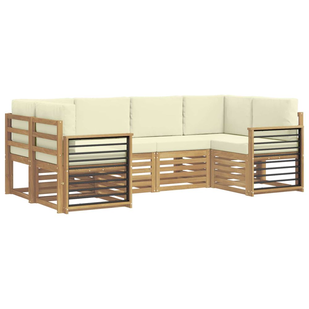 Ensemble de canapés d'extérieur 6 pc blanc et crème polyester