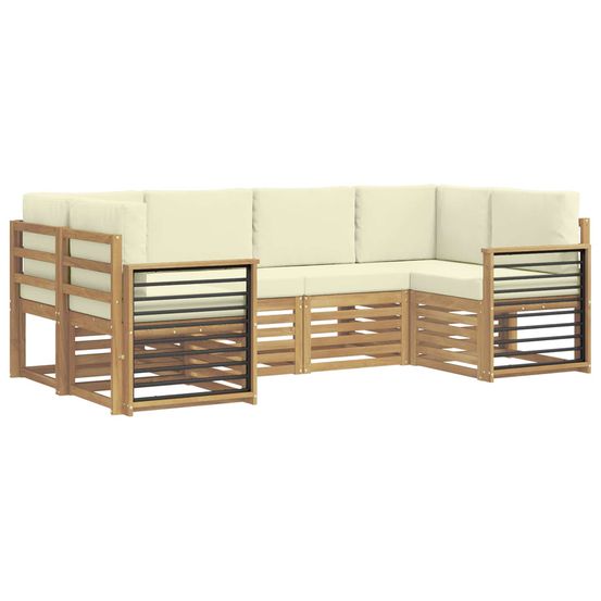 Ensemble de canapés d'extérieur 6 pc blanc et crème polyester