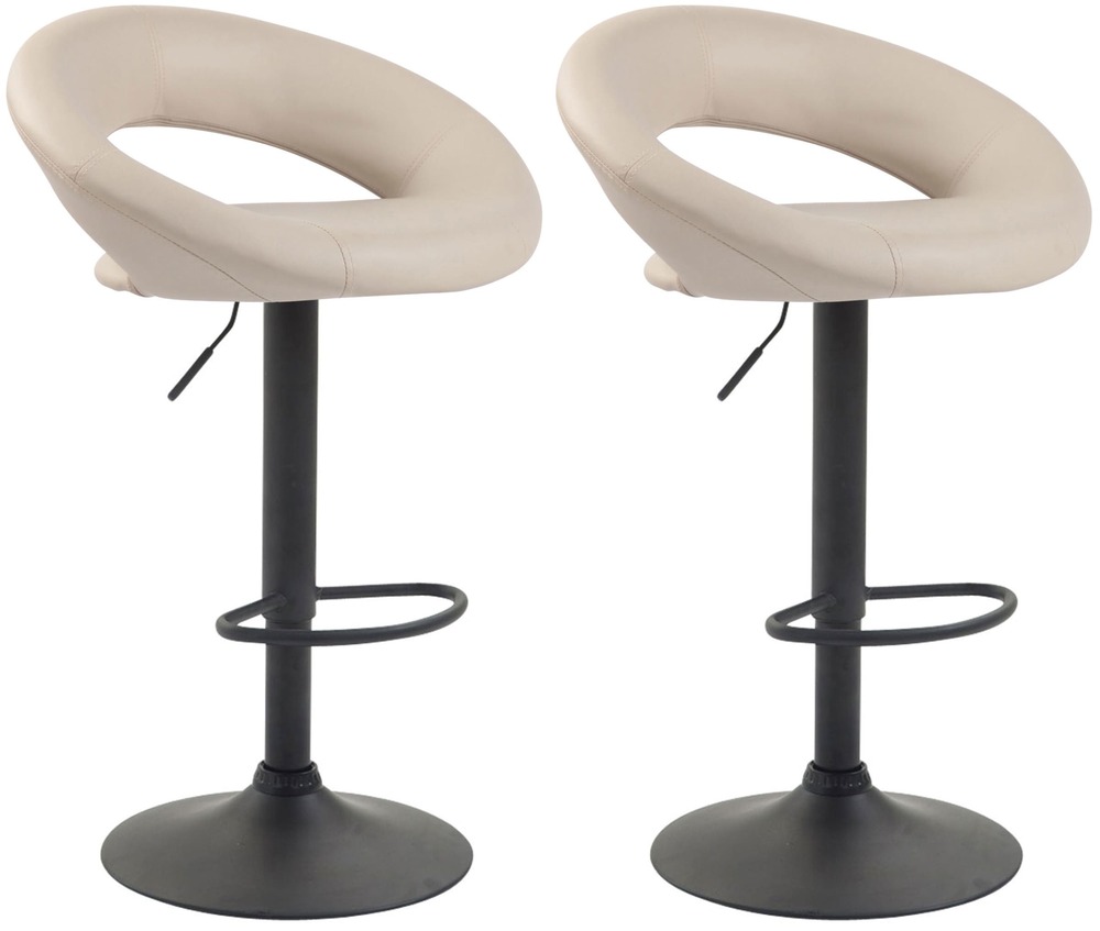 Lot de 2 tabourets de bar olinda simili cuir noir