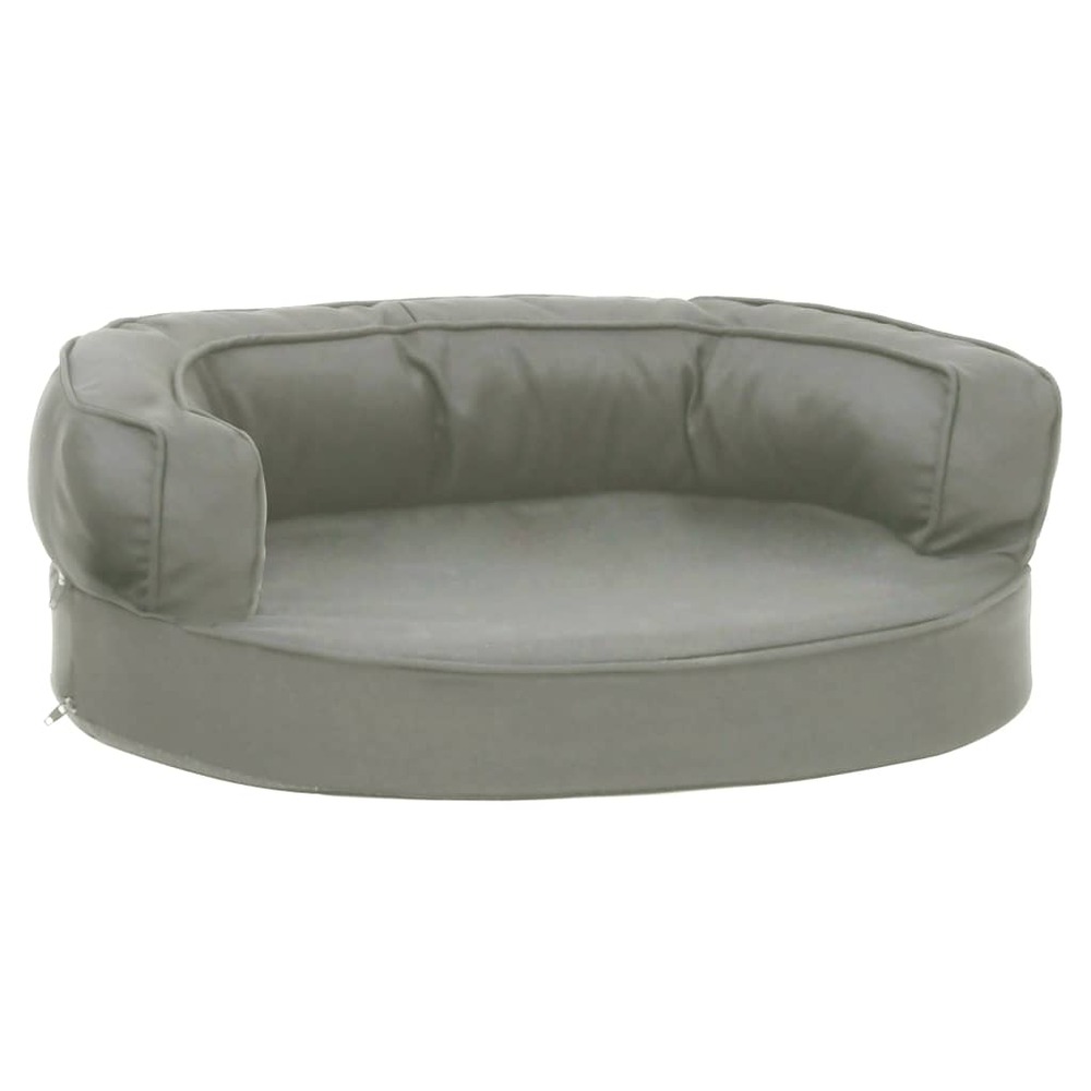 Matelas de lit ergonomique de chien 60x42 cm aspect de lin gris