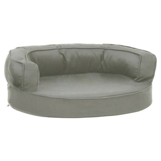Matelas de lit ergonomique de chien 60x42 cm aspect de lin gris