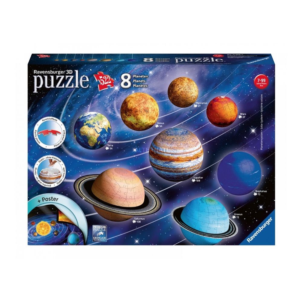 Puzzle 3d système solaire
