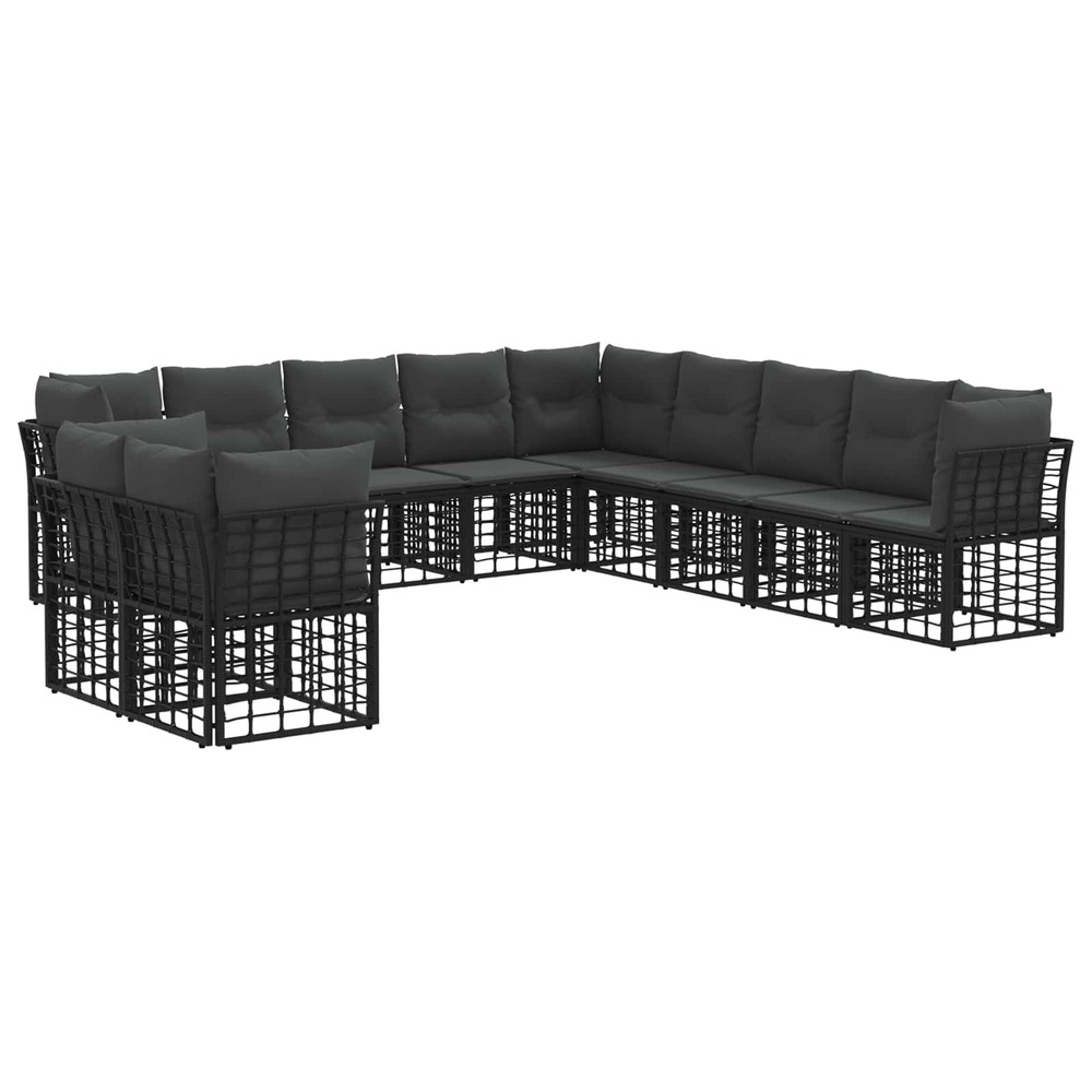 Ensemble de canapés d'extérieur noir polyester