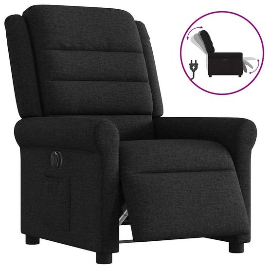 Fauteuil inclinable électrique noir tissu