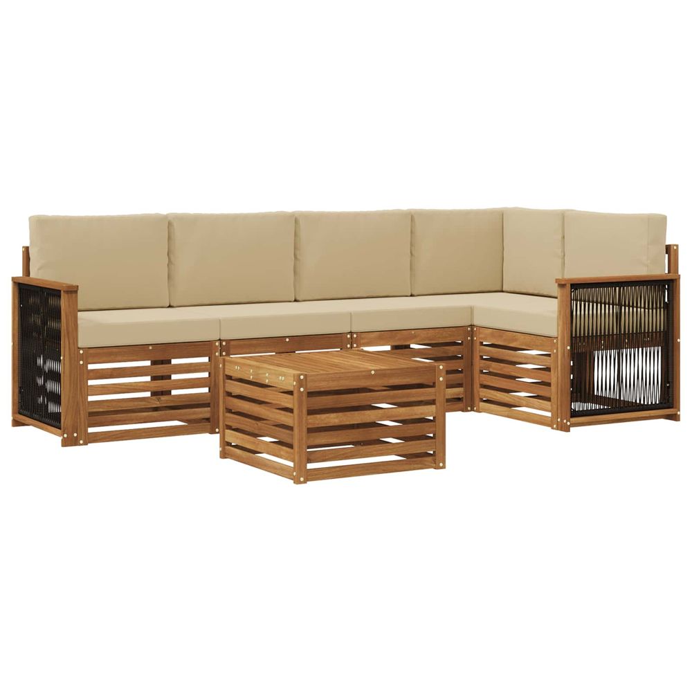 Ensemble de canapés d'extérieur 5 pc naturel