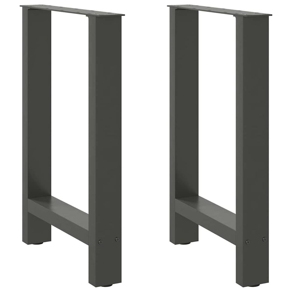 Pieds de table à manger anthracite 2 pièces 60 x (72-73) cm acier