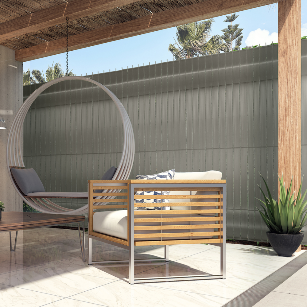 Kit de lamelles occultantes pvc gris clair l.60 m pour panneau grillagé