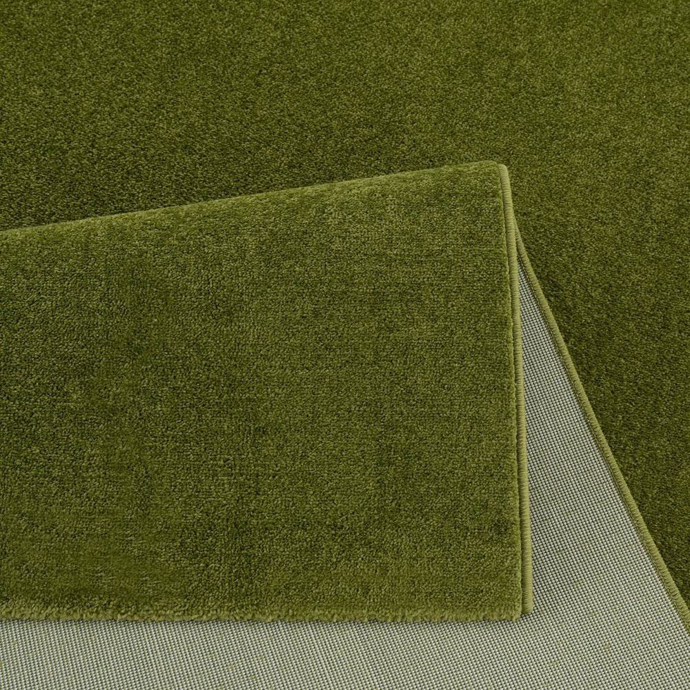 Tapis cuisine 80x150 tissé vert rectangle motif uni nossa