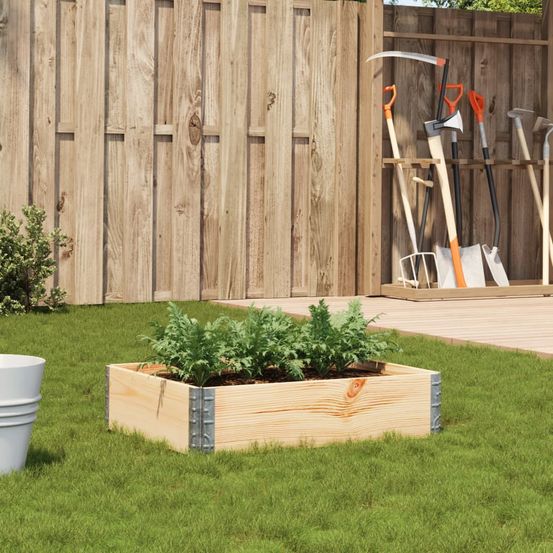 Jardinière modulable bois pin massif potager pliable brun 80x60cm