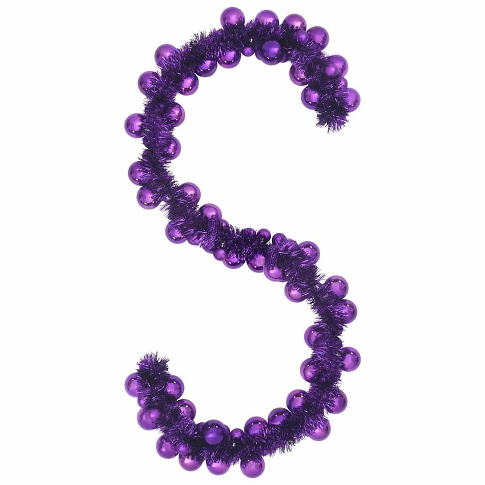Guirlande de boules de noël led lilas 186 cm polystyrène