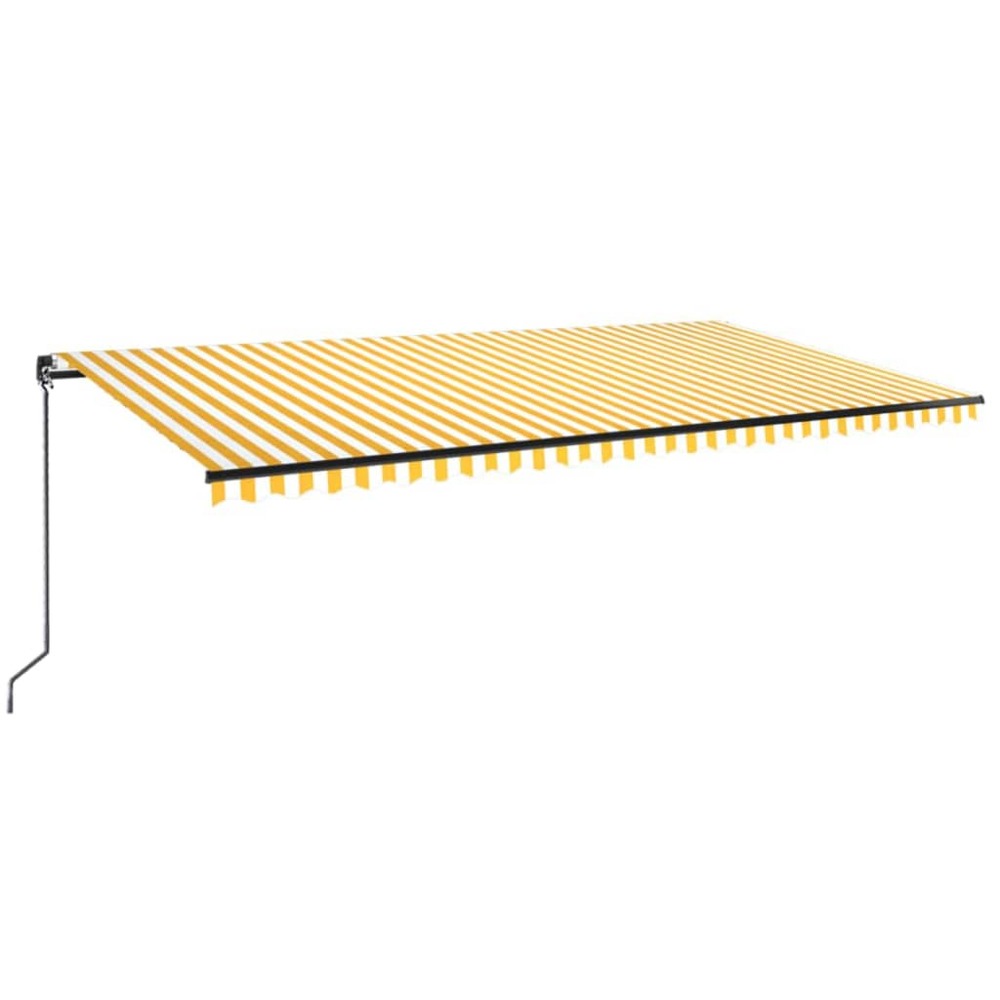 Auvent manuel rétractable 600x350 cm jaune et blanc