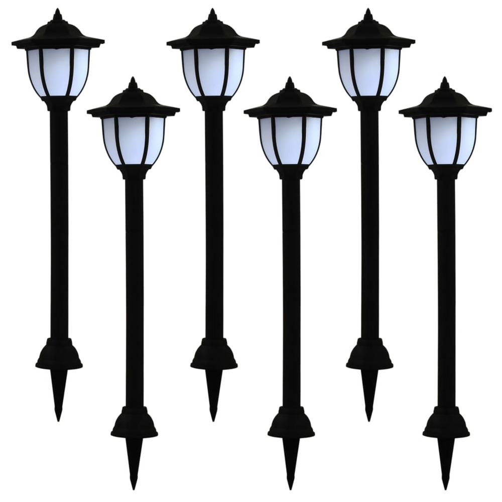 Lampes solaires à led d'extérieur 6 pcs noir