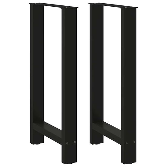 Pieds de table de bar noir 2 pièces 40 x (90-91) cm acier