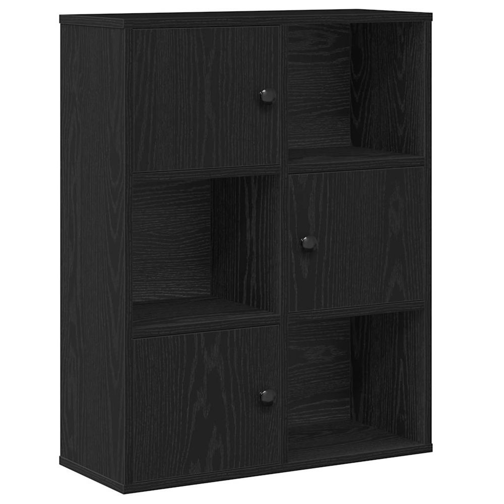 Bibliothèque chêne noir 60x24x76,5 cm bois d'ingénierie
