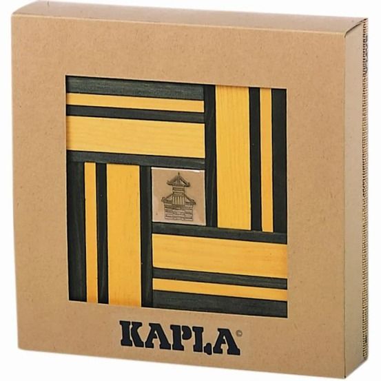 Jeu de planches en bois 40 pièces vert et jaune kapl172105