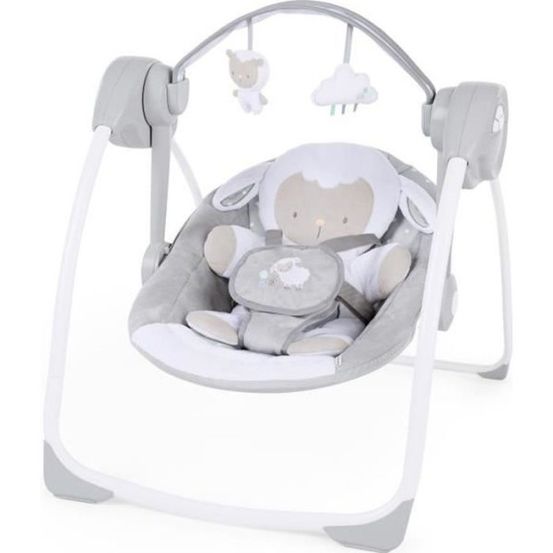 Transat bébé balancelle électrique pliable - petit mouton - arche et jouets amovible, réglages de minuterie, balan