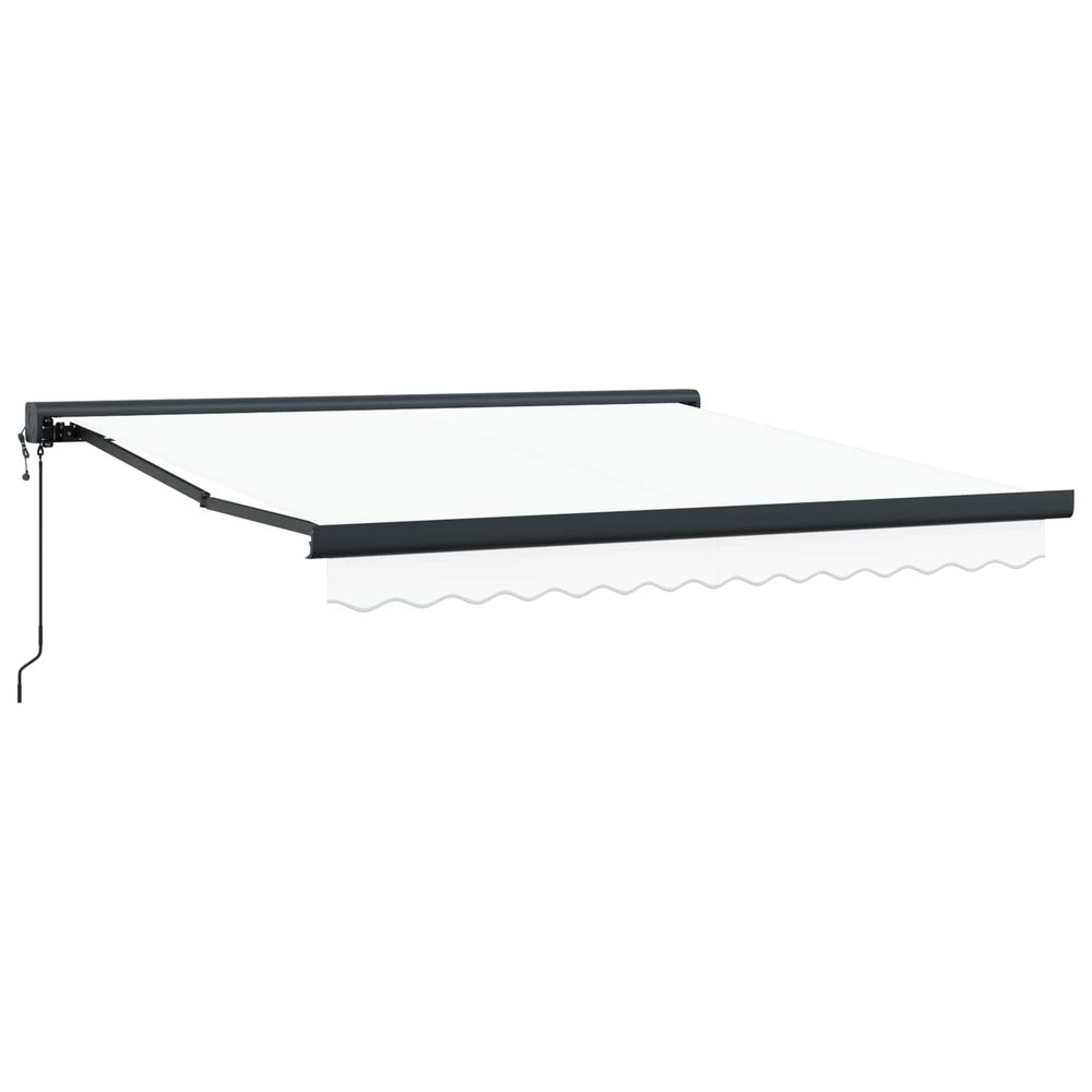Auvent rétractable blanc 350 x 250 x 165 cm tissu et métal