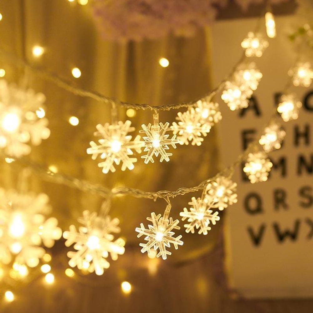 Guirlande lumineuse flocons blancs - 1m10