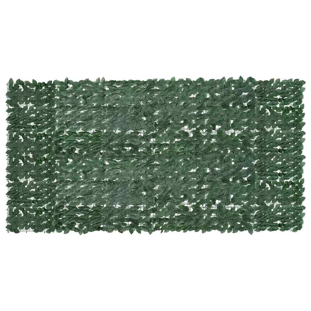 Écran de balcon avec feuilles vert foncé 300x150 cm