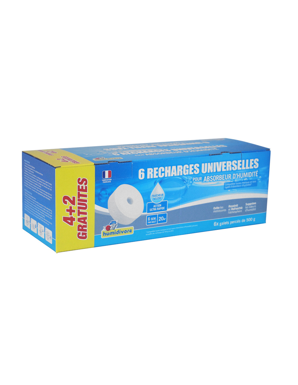 Humidivore 6 recharges universelles galet neutre 500g dont 2 gratuites - humidivore