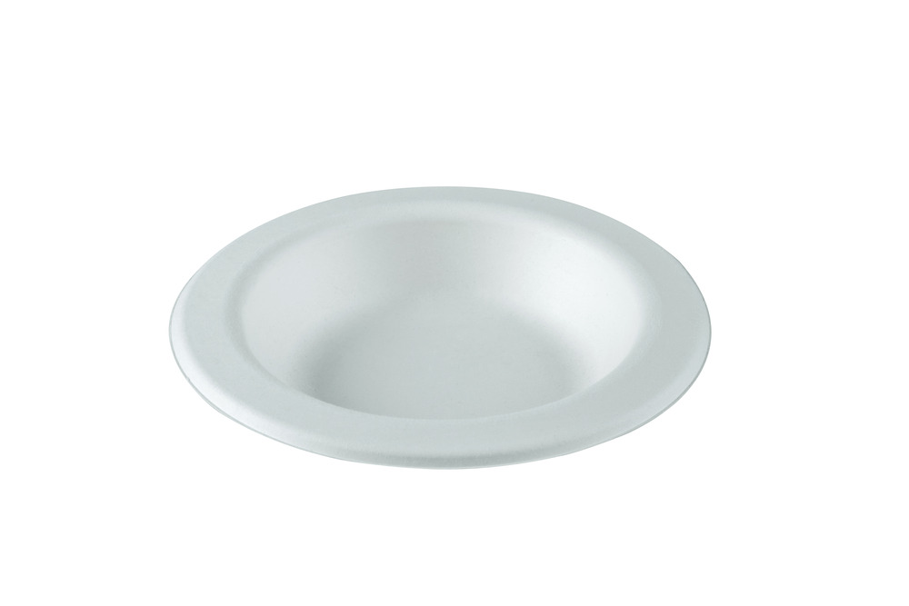 Plus assiette creuse blanche en canne à sucre ø 22 cm - 800 unités - betik