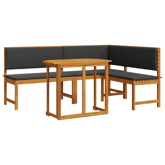 Ensemble de banc de jardin 3 pcs marron bois d'acacia massif