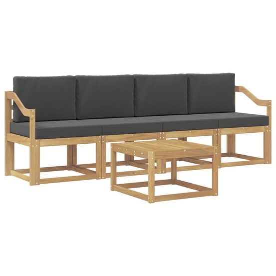 Ensemble de canapés d'extérieur 5 pc blanc et anthracite